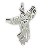 Angel 2D Charm Anhänger 925 Sterling Silber Engel und Heiligen Schutz dkc13845