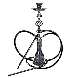 Maxee Wasserpfeife Shisha Hookah Set mit 2 Stück Schläuchen, Shisha Keramikschale, Holzkohlenhalter, Kohlezange, Enthält Grundsätzlich Alles Zubehör, Ca.48.5cm-3