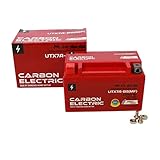 Carbon Electric Gel Batterie YTX7A-BS UTX7A-BS 12V 7Ah Wartungsfrei Versiegelt Akkumulator Motorrad Roller Motorradbatterie Rollerb