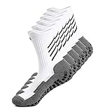 Gogogoal Rutschfest athletische Herren Damen Sport socken Anti Rutsch Fußballsocke Basketball Tennis Fitness Zuhause Laufen größe Weiß L