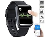 Newgen Medicals Fitnessuhr: Fitness-Uhr mit EKG- & Blutdruckanzeige, Bluetooth, Touchdisplay, IP68 (Smartwatch mit EKG)