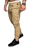 Socluer Herren Chino Jeans Cargo Freizeit Casual Regular Fit Sport Elastische Taille H