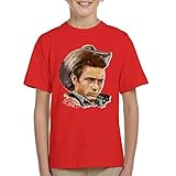 VINTRO James Dean Cowboyhut Kinder T-Shirt Original Portrait von Sidney Maurer professionell bedruckt Gr. 12 Jahre,