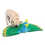 DogLemi Schnüffelmatte für Hunde, interaktiv, waschbar, für langsame Fütterung, Hai-Igel-Pfau-Puzzle-Decke mit Quietscher, riechende Futterfähigkeiten, Trainer für kleine und große H