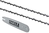 SECURA 2 Sägeketten Vollmeißel + Schwert kompatibel mit Dolmar PS341 Motorsäge mit 35cm 3/8LP 52TG 1,3