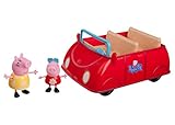 Jazwares 92605 - Peppa Wutz Peppa's rotes Auto, Cabrio mit Melodie und Sound, Spielzeugauto mit exklusiver Peppa und Mama Wutz Spielfigur, Original Peppa Pig Spielzeug Fahrzeug für Kinder ab 2 J