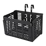 DASNTERED Vorderradkorb faltbar, abnehmbare Vordertasche Griff Fahrradkorb Fahrradtasche Cargo Rack Picknick Fahrradkorb Einkaufs Aufbewahrung Halter für Mountainbike Zubehör (schwarz)