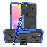 iCatchy Schutzhülle für Samsung Galaxy A03S, strapazierfähig, robust, doppellagig, Hybrid-Schutzhülle, stoßfest, kompatibel mit Samsung Galaxy A03S (blau)