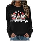 Lomelomme Christmas Pullover Rot Weihnachtspulli Damen Große Größen Mit Weihnachtsdruck Weihnachtskleidung Rot Weihnachtspullover Lustig Damen Weihnachts Shirt Witzig Kinder Lang Strickp