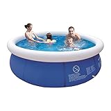 Jilong Marin Blue Rundpool Ø 300x76 cm Quick-Up Swimming Pool Fast-Set Schwimmbad Kinder und Familien Schwimmbecken Schwimmbad für Garten und Terasse, Ersatzbecken ohne Zubehö