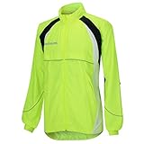 Airtracks Funktions Fahrradjacke - Radjacke - Laufjacke - Leichte Windjacke - Winddicht - Atmungsaktiv - Wasserabweisend - Reflektoren (Neon, XXXL)