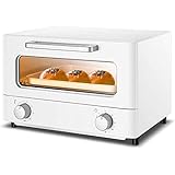 Multifunktions-Elektrobackofen, Home Baking Kleiner Backofen 70-230 Timer, Doppelglastür Konvektions-Toaster-Ofen (Blau) (Weiß) Ästhetisch Und Prak