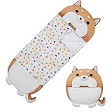 Aujelly Sleeping Bag for Kids Girls Warm Sleeping Bag with Pillow Dinosaurs Stuffed Animal Cartoon Boys Children's Gifts Soft All-Season Dog