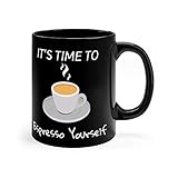 Espresso selbst schwarze Tasse, lustige Kaffeetasse, Geschenk für Frauen, Geschenk für sie, lustiges Geschenk, humorvolle Kaffeetasse, Geburtstagsgeschenk, W