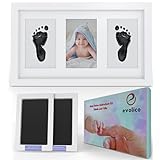 EVOLICO Baby Handabdruck und Fußabdruck Set - Sauberes Händchen ohne Farbe - Baby Abdruckset mit hochwertigem Bilderrahmen - Fußabdruck Babyset Geschenk - Wunderschöne Baby-Erinnerungen (Groß)