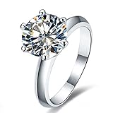 AINUOSHI Silberringe, Verlobungsringe, 1-4 Karat Zirkonringe, Bling Diamantringe - bringen Sie edles und Elegantes Temp