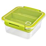 Rotho Memory B3 Lunchbox 1l mit Deckel und herausnehmbarem Einsatz, Kunststoff (PP) BPA-frei, transparent, 1l (16,0 x 15,0 x 7,7 cm)