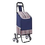 Faltbare Einkaufswagen Wagen, Hochleistungs-einkaufstrolleys Mit Gummi-tri-Rad Für Leicht Zu Treppengriff 30kg Kapazität wasserdichte Canvas-Tasche Für Wäscherei Haustier Golf Shopping S