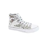 TrendandStylez Pailletten Schuhe Silber Glitzer 36-42 Damen & Herren Designer Schnürer (39)