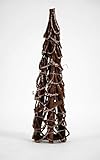 LED Rattan Weihnachtsbaum 50 cm - 20 LED - Holz Tisch Deko Tannenbaum b