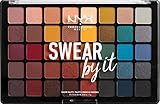 NYX Professional Makeup Swear By It Eye Shadow Palette, Warme und kalte Farbtöne, Matt, satiniert und metallic, 40 Farbtö