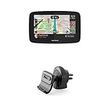 TomTom GO 520 Pkw-Navi (5 Zoll mit Updates über Wi-Fi, Lebenslang Traffic via Smartphone, Weltkarten, Freisprechen) + Aktiv Lüftungsschlitzhalterung