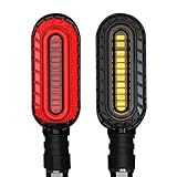 DFGDFG 1. 2V-LED. Motorrad-Blinker-Beleuchtungs-Signale DRL Fließendes Wasserflinkt 2 in 1 Blinker-Rückleuchte Universal M10 Bremslicht (Color : 2PCS Red Yellow)