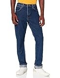 Lee Herren Jeans Brooklyn Straight - Regular Fit - Blau - Dark Stonewash W30-W48 90% Baumwolle Stretch, Größe:34W / 34L, Farbvariante:Dark Stonewash L452PX46
