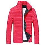 Finetyu Herren Steppjacke Winterjacke Gefütterter Warmer Puffer Jacket Winterjacke Steppjacke Gefüttert Outdoor Snowboard Jacke Männer Baumwolle Stand Reißverschluss Warme Winter Dicker Mantel Jack