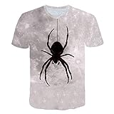 RKWEI Herren-T-Shirt, 3D-Spinnen-Druck, kurzärmelig, Top, Bluse, T-Shirt, Persönlichkeit, Freizeit, Sommer, schnelltrocknend, für Jungen und Mädchen XXL mehrfarbig