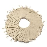 50 Stück Leinen Kordelzugbeutel – Baumwolle Mini leichte Geschenktüten – Wiederverwendbarer Jutesack für Hochzeit, Party, Geburtstag, DIY Handwerk 8 cm x 10 cm (Leins)