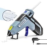 WORKPRO Akku-Heißklebepistole 3,6V, 2600 mAh Lithium-Akku Klebepistole mit 20 Klebesticks 7 mm,automatische Abschaltung, 100 Sekunden schnelle Aufheizung für DIY, Kunst und Reparatur,inkl. Ladeg