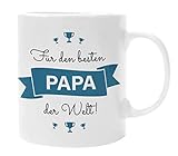 Papa Geschenkideen I Papa Tochter Geschenk I Tasse mit Spruch Für den besten Papa der Welt (Blau) I Geburtstag für Pap