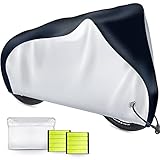 Cikyner Fahrradabdeckung, wasserdichte Fahrradabdeckung 210T Polyester Anti Staub Regen UV Schutz Fahrradabdeckung mit Verschlussloch, mit Reflektierendem Etikett und Aufbewahrung