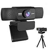 GQFDBS PC-Kamera Full HD Webcam, Eingebautes Mikrophon, 1080p-Auflösung, Schneller Autofokus, Sichtschutzabdeckung, Play and Plug, kompatibel mit Windows XP / 7/8/10, Mac OS (Schwarz)