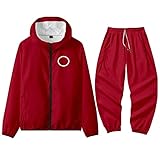 Zhiyuanan 2-teiliges Set mit Jacke und Hose mit Reißverschluss, Drama-Charaktere, Cosplay, Trainingsanzug, Squid Sweatshirt Hose, Game-Kostüm, langärmlig, für Herren Damen Jungen Mädchen, rund, XL