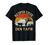 Respektiere den Tapir Retro Vintage Sunset Tree Men Tapir T-S