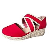 Plattform Sandaletten Plateau Sandalen Absatz Espadrilles Damen Schuhe Wedge Heel Pantoletten Frauen Strandsandalen Hausschuhe Plateauschuhe Keilsandalen Freizeitschuhe Casual Rutschfeste S