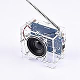 ICOCO LED-Spiegel-Wanduhr, modern, minimalistisch, kreativer Wecker, 7 Farben, elektronisch, digitales Display, Weiß