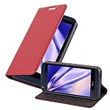 Cadorabo Hülle für HTC Desire 626G in Apfel ROT - Handyhülle mit Magnetverschluss, Standfunktion und Kartenfach - Case Cover Schutzhülle Etui Tasche Book Klapp Sty