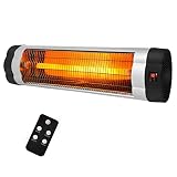 XMTECH Infrarotstrahler 2500W Heizstrahler Terrassenstrahler Wärmestrahler mit Fernbedienung und Wandhalterung, 3 Heizstufen: 850W / 1650W / 2500W