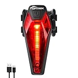 toptrek Rücklicht Fahrrad CREE LED Fahrradlicht Rücklichter USB Aufladbar Batterie Wasserdicht IPX4 für Rennrad MTB (Schwarz)