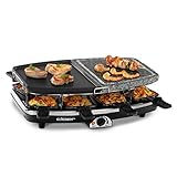 Cloer 6435 Raclette mit Naturstein / 1200 W / 8 antihaftbeschichtete Raclettep