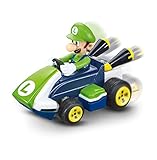 Carrera Mini RC Mario Kart mit Luigi I Ferngesteuertes Auto ab 6 Jahren für drinnen & draußen I Mini Mario Kart Auto mit Fernbedienung zum Mitnehmen I Spielzeug für Kinder & Erw