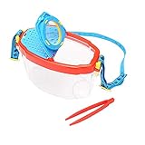 Bug Catcher Kinder Insektenkäfig Adventure Kit Kinder Insekten Lupe Portable Pinzette Acryl Lupe Beobachtung Werkzeug Kinder Natur Wissenschaft Lernen Beobachtung Tools Rot Blau 1 S