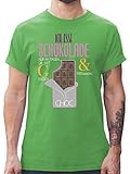 Sprüche Statement mit Spruch - Ich Esse Schokolade nur an Tagen die mit G Enden - XXL - Grün - am Ende Tshirt - L190 - Tshirt Herren und Männer T-S