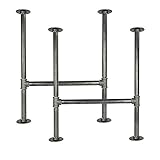 2x Natural Goods Berlin Tischgestell PIPE | Temperguss Tischbeine Schwerlast Vintage stabile Tischkufen Möbelbeine metall Hairpin Legs | Wasserrohre Fitting | DIY 1 Zoll (B55cm * H72cm, Industrial)