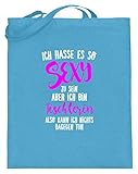 shirt-o-magic Schreiner-in: Sexy Tischlerin - Jutebeutel (mit langen Henkeln) -38cm-42cm-Hellb