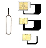 Nano SIM und Micro SIM Karten Adapter Set für Smartphone, Handy und Tablet: 4 in 1 Komplett Set, Mini Set mit Klicksicherung, 100% passgenau, Nano zu Micro, Nano zu Standard, Mikro zu S