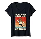 Damen Kacken Kacke Scheiße Toiletten Kackhaufen Ich Liebe Kacken T-Shirt mit V